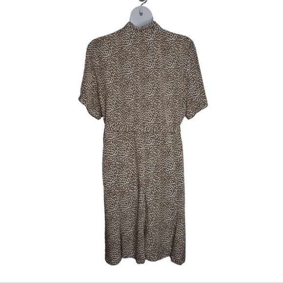 VINTAGE 90s cheetah animal print short‎ sleeve button up shirt dress volup 2X - Picture 2 of 10